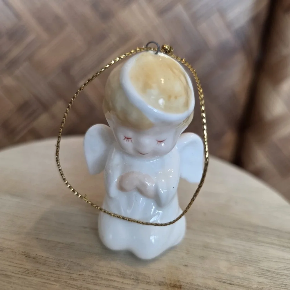 Christmas‎ Angel Mini Figurine Christmas Tree Ornament Vintage 2.5